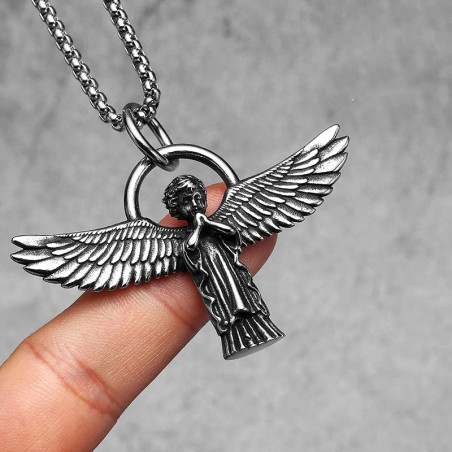 Collier Gothique Ange "Veilleur Ailé du Silence"modele 2
