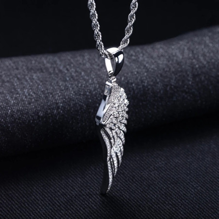 Avant Collier Goth Rock Aile d’Ange - Plume de Lumière Silencieuse