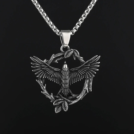 Avant Collier Gothique Corbeau Sacré "Ascension du Veilleur Céleste"