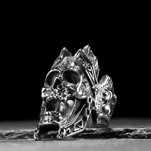 Bague Tête de Mort Goth Rock "Ange de la Mort"
