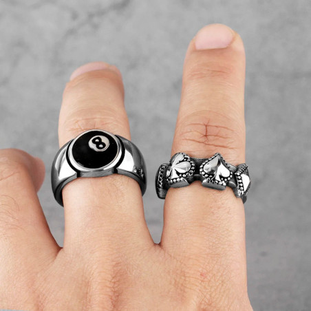 Vue Portée Bague Poker "Sceau des Quatre As"