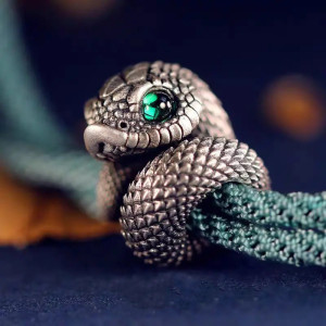 Bracelet Serpent Gardien Ancestral aux Yeux Mystiques Couleur Turqouise