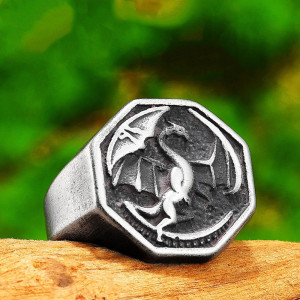 Bague Dragon "Sceau du Dragon Gardien"