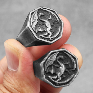 Avant Bague Dragon "Sceau du Dragon Gardien"