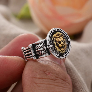 Bague Lion "Couronne du Souverain"