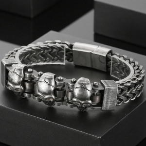 Bracelet Tête de Mort "Sourire de Fer Articulé"