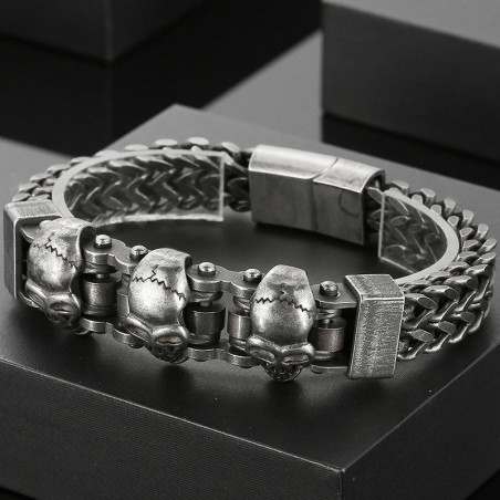 Bracelet Tête de Mort "Sourire de Fer Articulé"