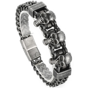 Vue générale Bracelet Tête de Mort "Sourire de Fer Articulé"