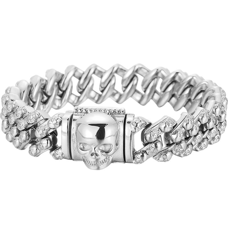 Bracelet Tête de Mort "La Légion Éternelle" Couleur Argent