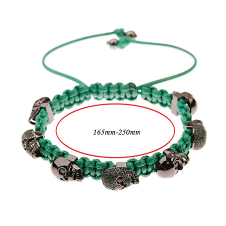 Dimensions Bracelet Tête de Mort "Onyx Night Macramé"