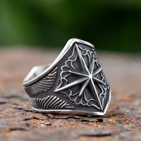 Bague Gothique "Sceau de l’Étoile Directrice" - 2 couleurs au choix !