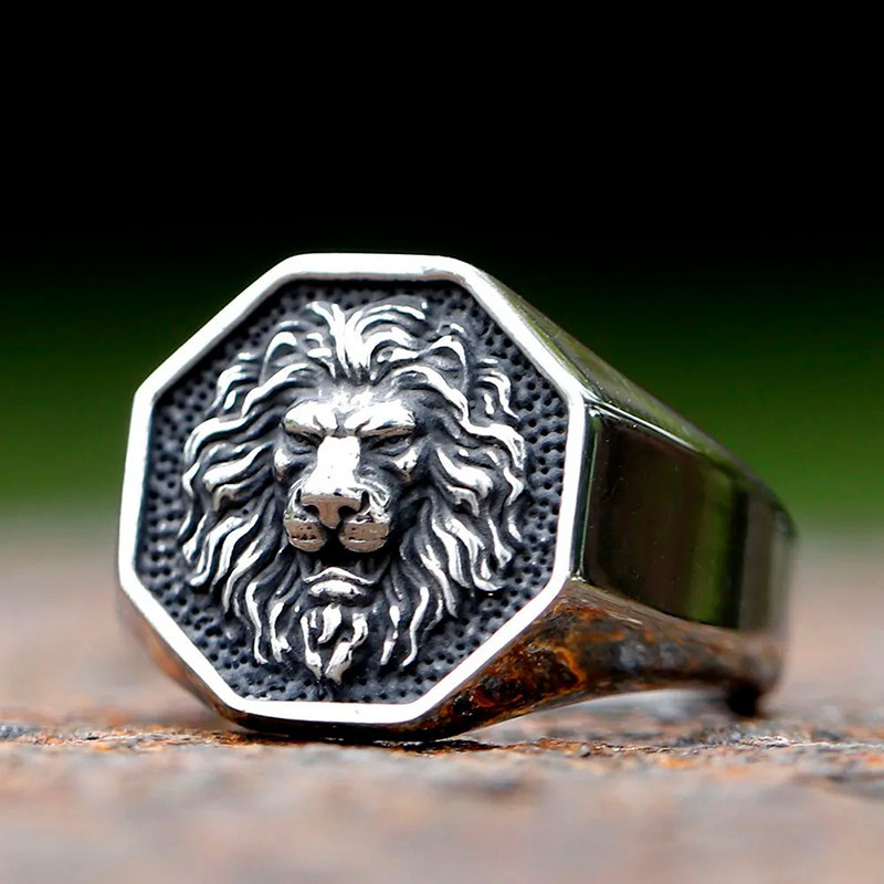 Bague Lion "Sceau Royal" Couleur Argent