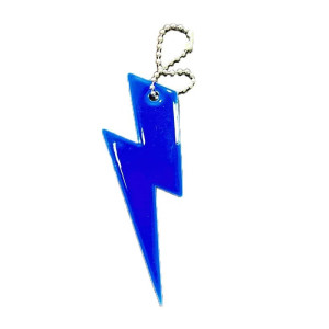 Porte-Clés Rock « Éclair de Foudre Couleur Bleu fonce