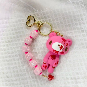 Vue de Face Porte-Clés Gothique - "Ourson Sanglant “Sweet Bloody Bear”