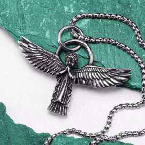Magnifique Collier Rock Ange du Serment Éternel