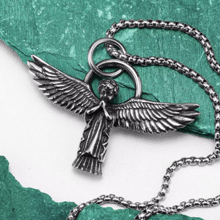 Magnifique Collier Rock Ange du Serment Éternel