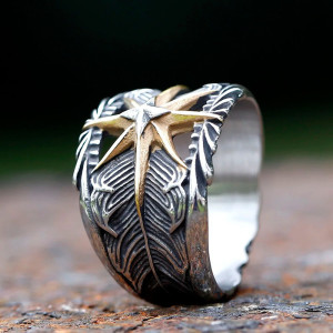 Bague Rock Punk "Étoile du Destin"