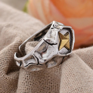 Bague Rock Météorite Dorée