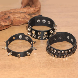 Manchette Tête de Mort Punk Rock Multi-Rangs
