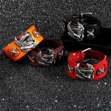 Bracelet Biker "Chrome Wing Legend"