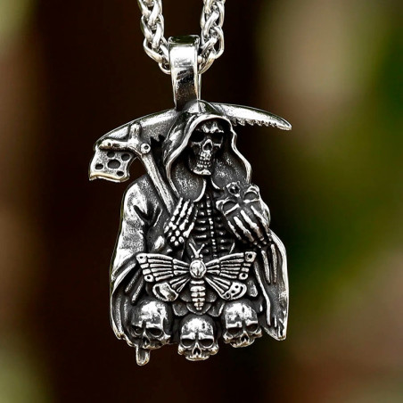 Collier Tête de Mort "Faucheuse aux Crânes Jurés"
