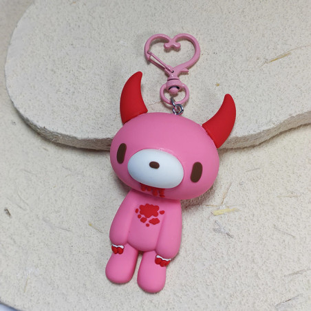 Porte-Clés Gothique - Ourson Démoniaque “Sweet Bloody Devil” COuleur Rose