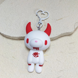 Porte-Clés Gothique - Ourson Démoniaque “Sweet Bloody Devil” Couleur Blanc