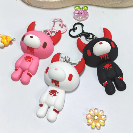 Vue de Face Porte-Clés Gothique - Ourson Démoniaque “Sweet Bloody Devil”