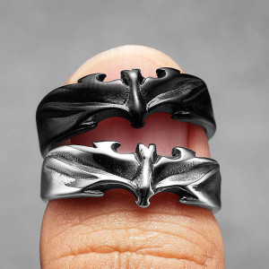 Avant Bague Goth Rock "Ailes de la Nuit" - 2 couleurs au choix !