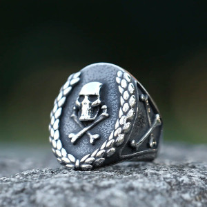 Bague Tête de Mort Lauriers de la Mort