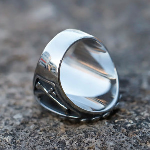 Vue Arrière Bague Tête de Mort Lauriers de la Mort