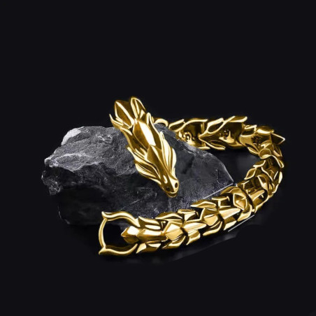 Bracelet Dragon "Ancient Wyvern" Couleur Or