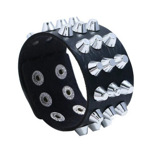 Manchette Punk "Pointe Balle Circulaire" Couleur Noir