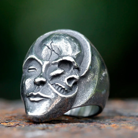Avant Bague Tête de Mort "Dualité Mortelle"