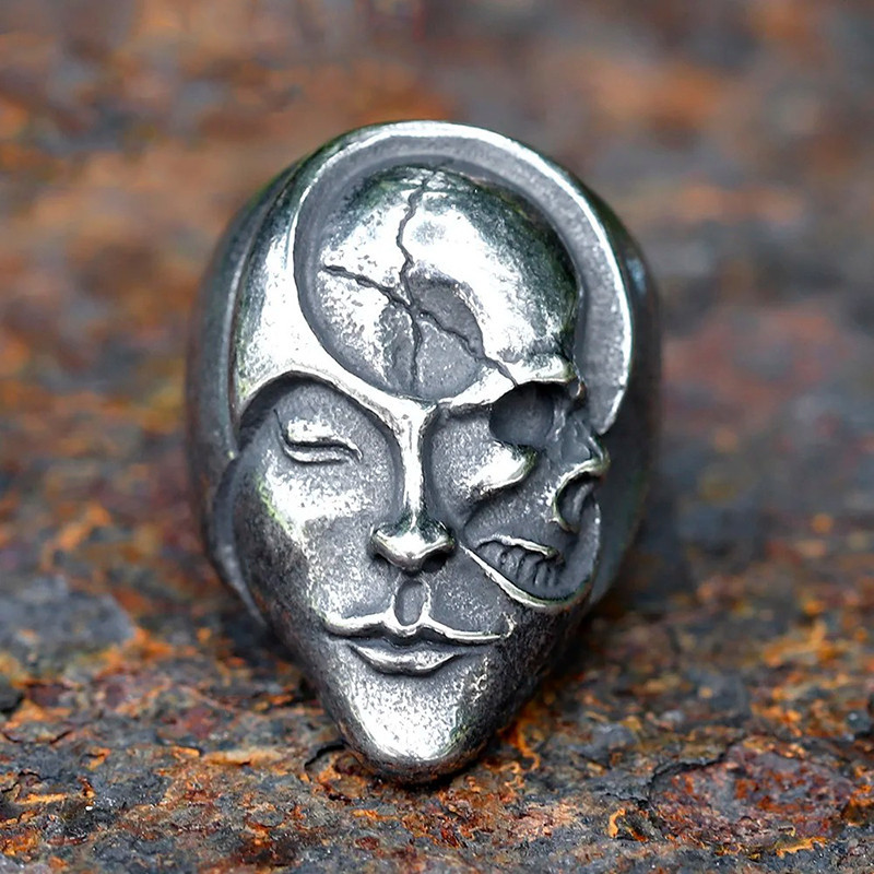 Bague Tête de Mort "Dualité Mortelle"