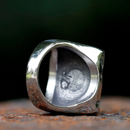 Vue Arrière Bague Tête de Mort "Roi des Cartes"