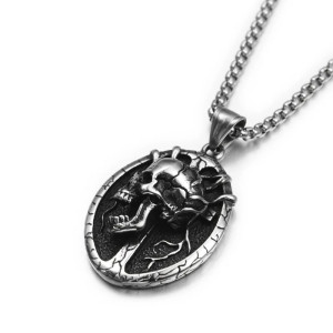 Collier Tête de Mort Médaillon "L'Arbre des Ombres"