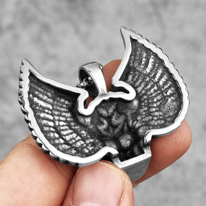 Vue Arrière Collier Tête de Mort Ailé "L'Archange"
