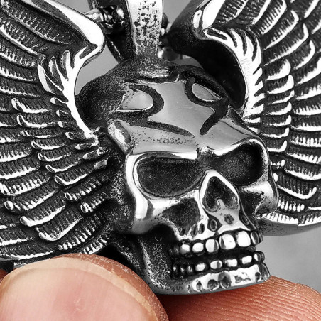 Collier Tête de Mort Ailé "L'Archange"