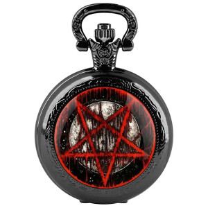 Montre à Gousset Gothique "Sceau du Pentagramme Profané" Couleur Noir