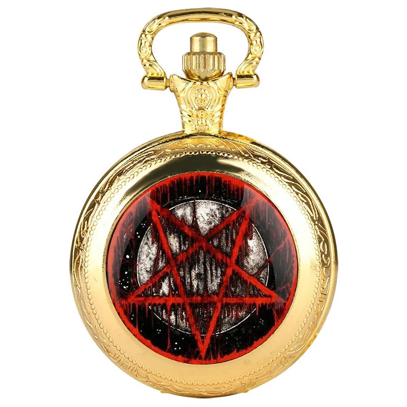 Montre à Gousset Gothique "Sceau du Pentagramme Profané" Couleur Or