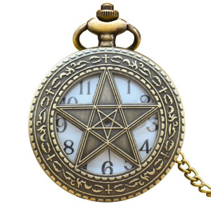 Vue generale Montre à Gousset Ésotérique "Pentagramme du Temps Ancien"