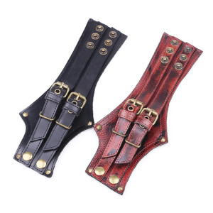 Vue de face Bracelet de Force Manchette Cuir Vintage - 2 couleurs au choix !