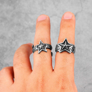 Vue Portée Bague Rock Super Star