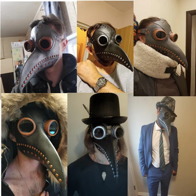 Irue Masque Médecin Peste Steampunk - Accessoire Halloween Latex Réaliste