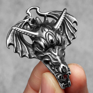 Avant Collier Goth Dragon "Le Dévoreur"