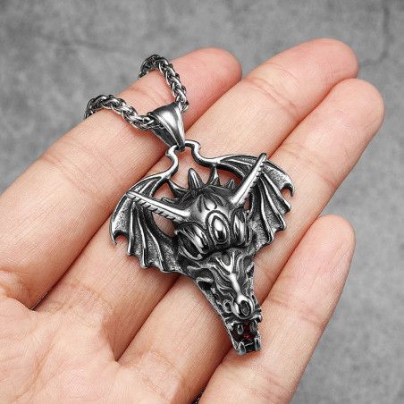 Collier Goth Dragon "Le Dévoreur"