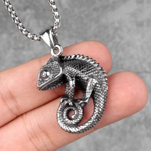 Vue de Face Collier Caméléon "Le Métamorphe"