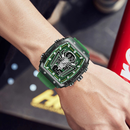 Vue Portée Montre Biker "Arachnid Digital Sport" Couleur Vert