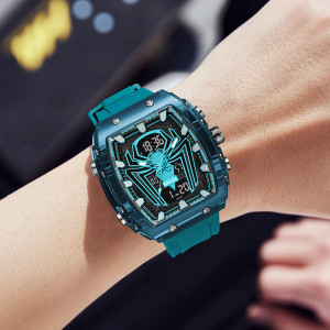 Vue Portée Montre Biker "Arachnid Digital Sport" Couleur Bleu Ciel